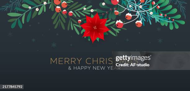 winter, background with berry branches. christmas illustration. - music notes watercolor background stock illustrations