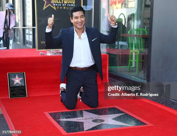 Mario Lopez attends a ceremony honoring him with a Star On The Hollywood Walk Of Fame on October 10, 2024 in Hollywood, California.