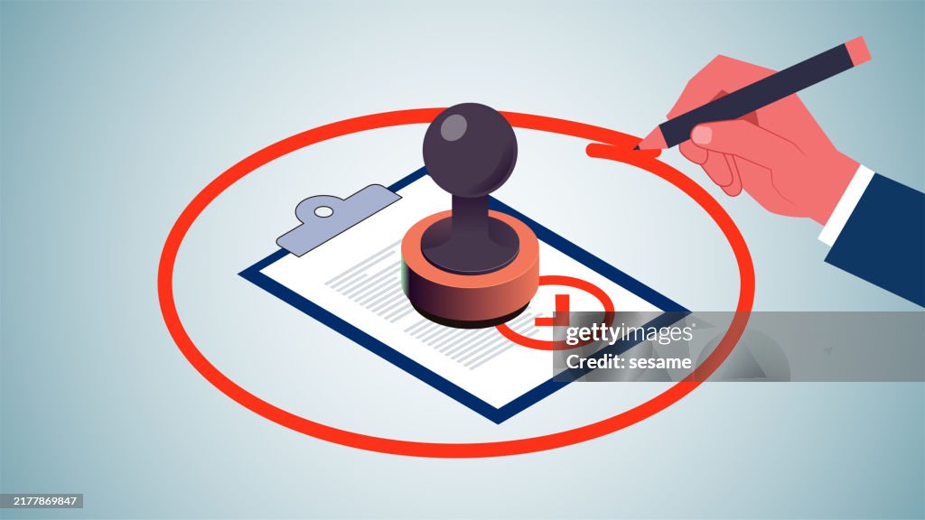 Restraints and regulation of power, abuse of authority, drawing a range circle for documents and seals with a pencil in hand