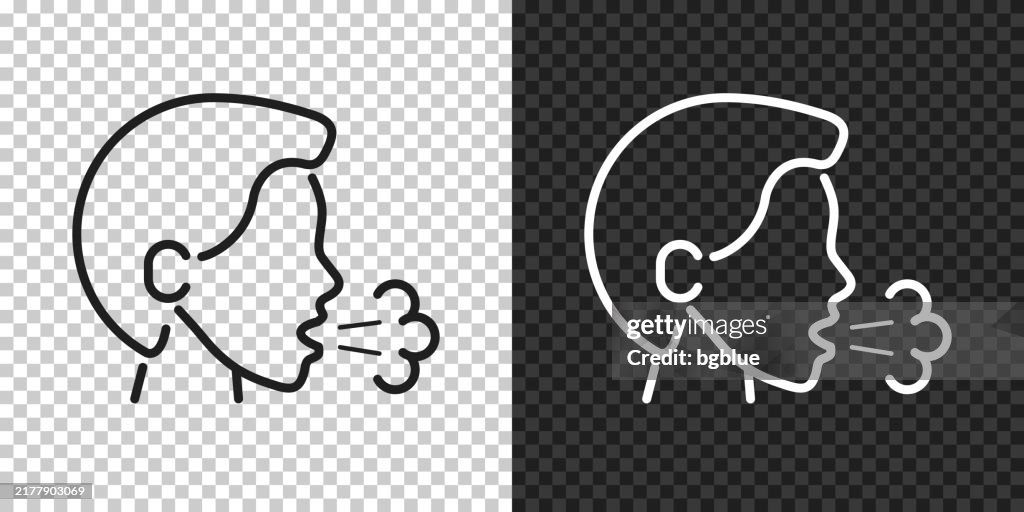 Cough. Icon for design on blank background