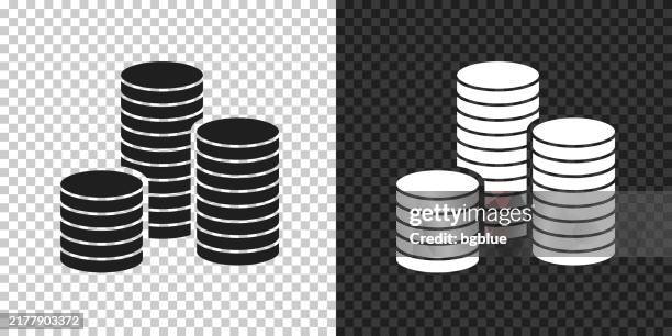 stack of coins. icon for design on blank background - coin pile stock illustrations