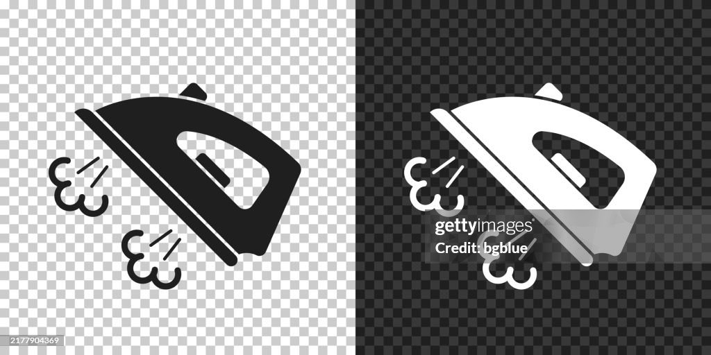 Steam iron. Icon for design on blank background