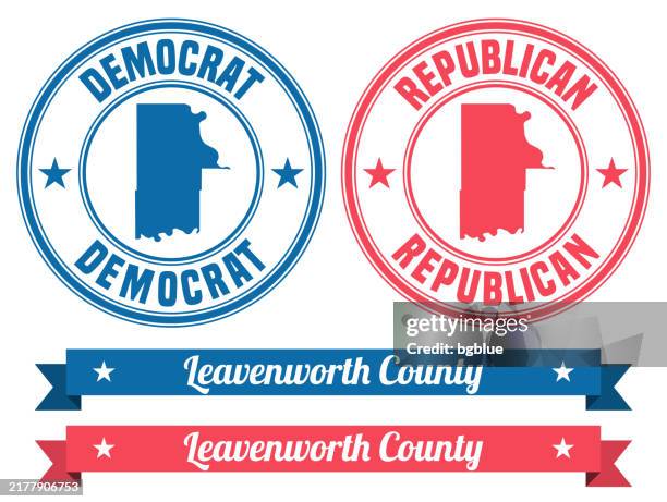 leavenworth county, kansas. map on rubber stamp with banner - leavenworth kansas stock illustrations