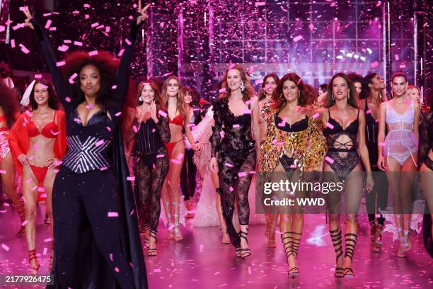 Bella Hadid, Tyra Banks, Carla Bruni, Eva Herzigová, Isabeli Fontana, Alessandra Ambrosio, Anthi Fakidari and others on the runway at the Victoria's...