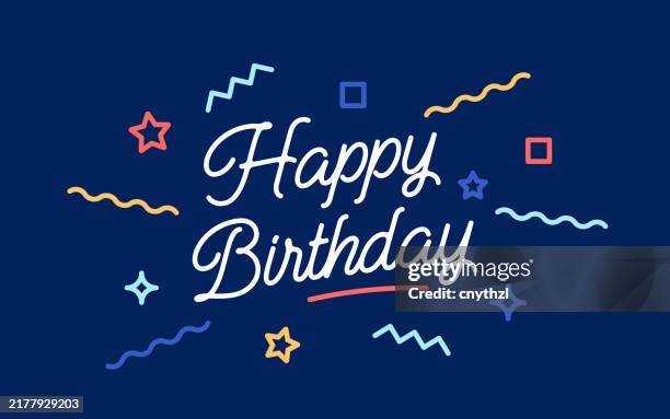 ilustraciones, imágenes clip art, dibujos animados e iconos de stock de feliz cumpleaños concepto ilustración vectorial - cumpleaños