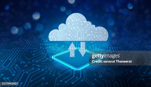 abstract cloud technology circuit board. large data center concept. modern cloud storage technology innovation concept background - application programming interface stockfoto's en -beelden