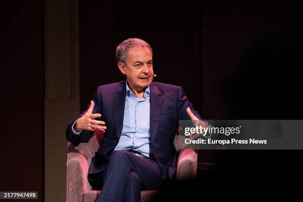 Former Prime Minister, Jose Luis Rodriguez Zapatero, during a ceremony for the 50th anniversary of the Democratic Military Union , at the Ateneo de...