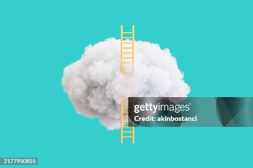Ladder to Cloud, Ladder of Success Concept Ladder to Cloud, Ladder of Success Concept