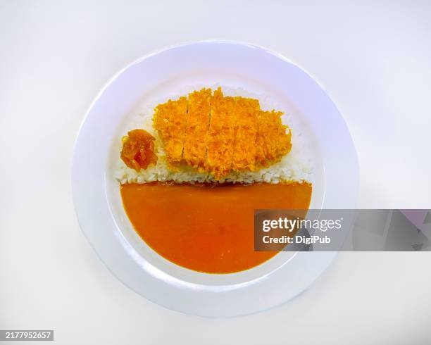 pork loin cutlet curry food model - japanese curry stock pictures, royalty-free photos & images