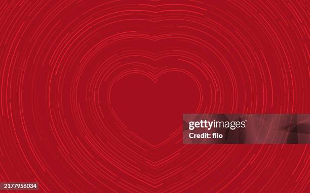 heart shape concentric lines valentine's day love abstract background - love at first sight stock illustrations