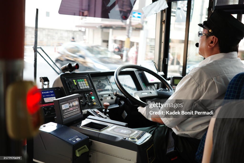 A bus driver in Kyoto, Japan