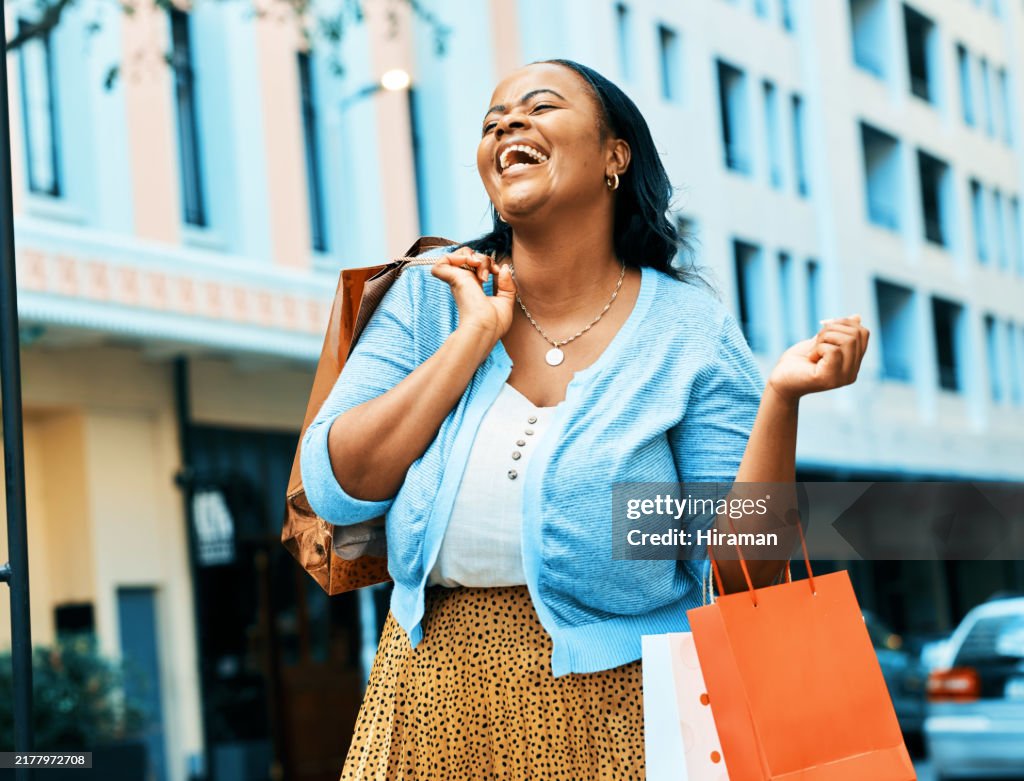 Fashionable Woman Enjoying a Shopping Spree in the City with Style