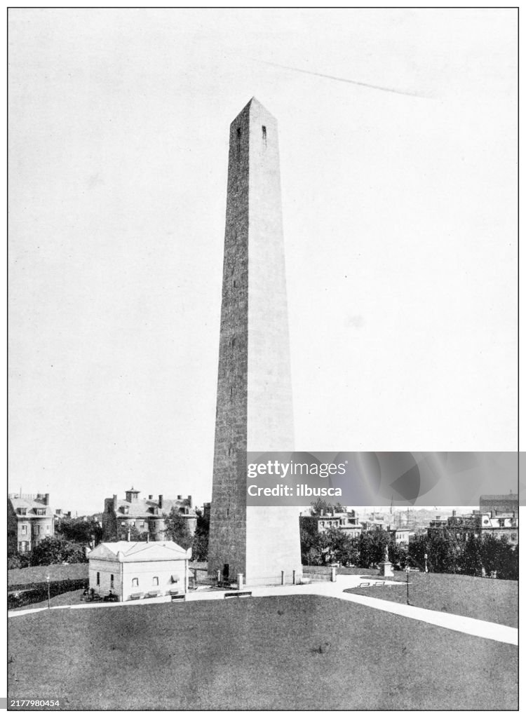 History and landmarks of USA: Bunker Hill monument, Charlestown, Massachusetts