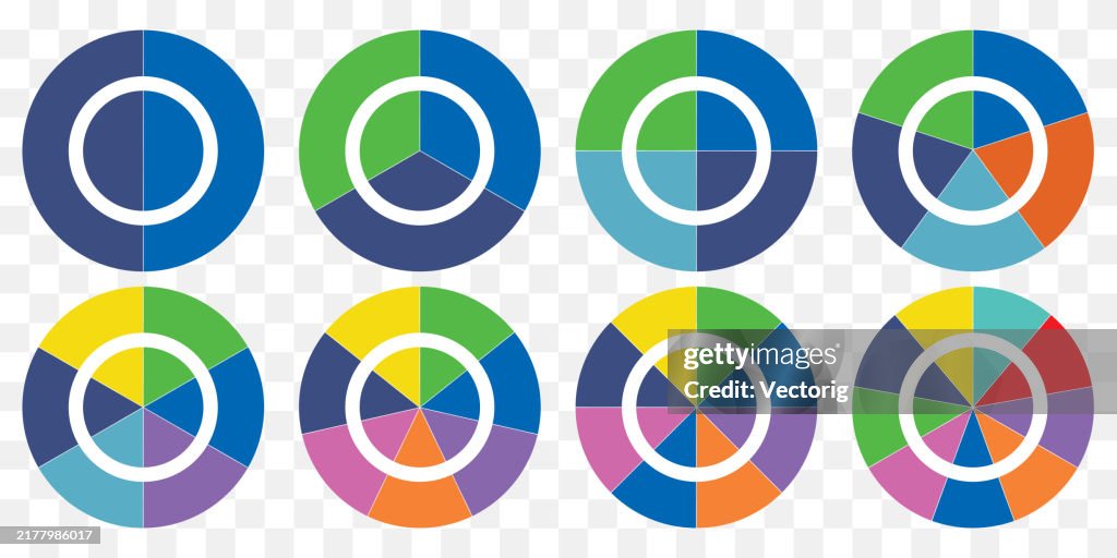 Circular Ranking Chart Multicolored Circular Charts For Infographics And Data Visualization ...