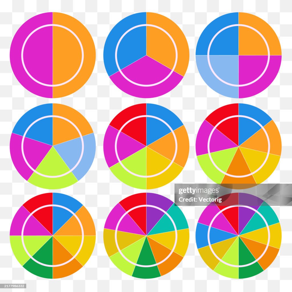 Circular Ranking Chart Multicolored Circular Charts For Infographics And Data Visualization ...