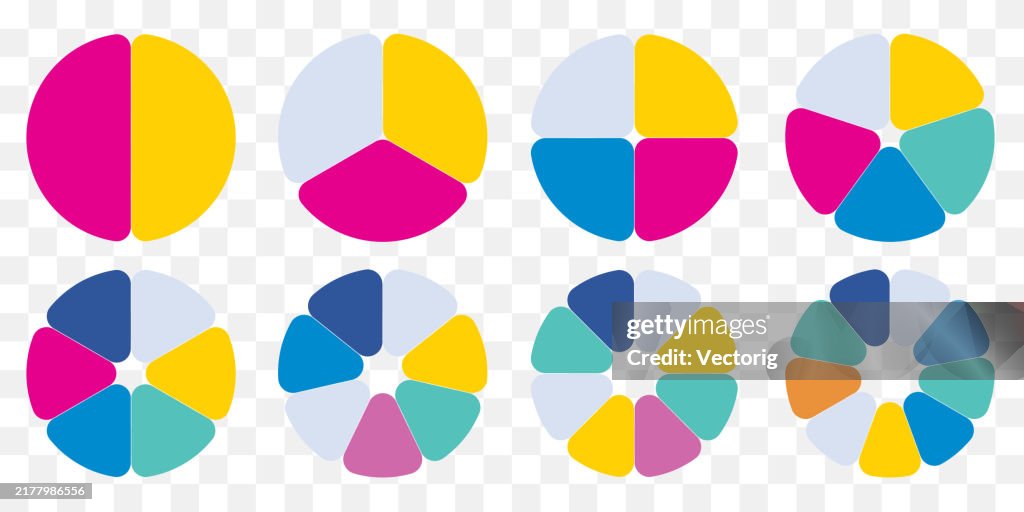 Circular Ranking Chart Multicolored Circular Charts For Infographics And Data Visualization ...