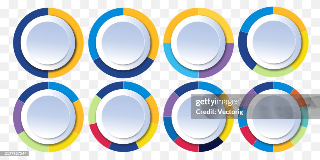 Circular Ranking Chart Multicolored Circular Charts For Infographics And Data Visualization ...
