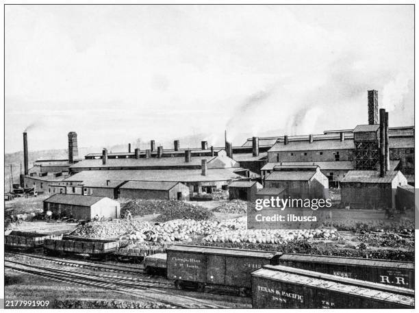 history and landmarks of usa: texas and pacific railway - texas landscape stock illustrations