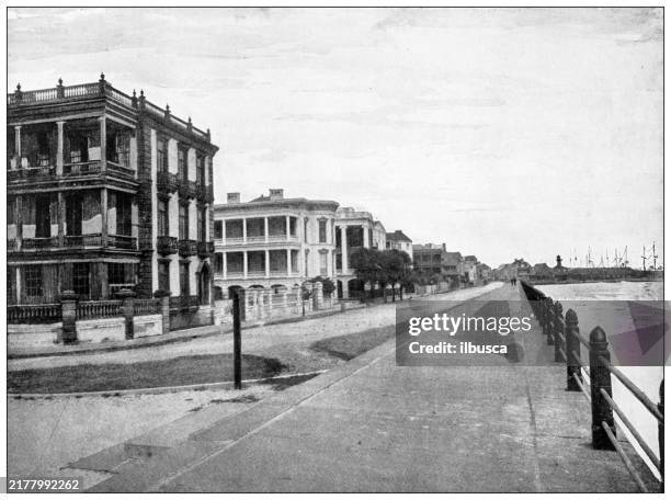 history and landmarks of usa: charleston, south carolina - charleston south carolina beach stock illustrations