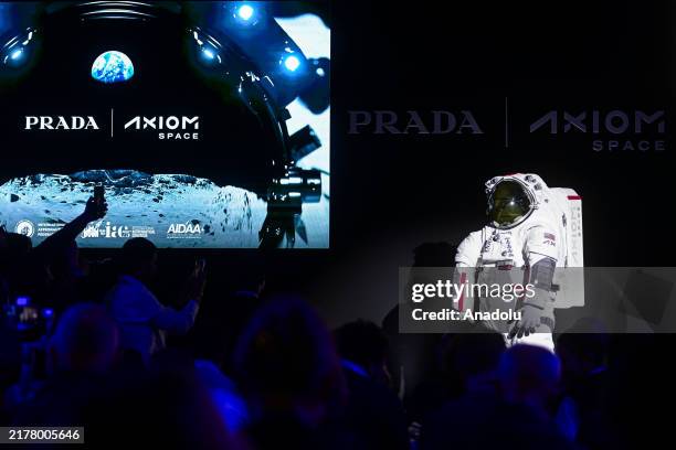 Axiom Space / Prada hold a press conference to present the Axiom Extravehicular Mobility Unit, the next-generation spacesuit designed for the Artemis...