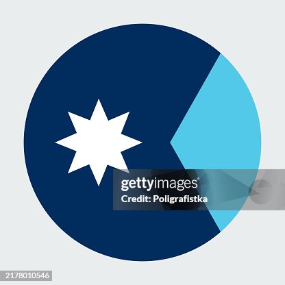Minnesota State Flag, vector circle icon Minnesota State Flag, vector circle icon