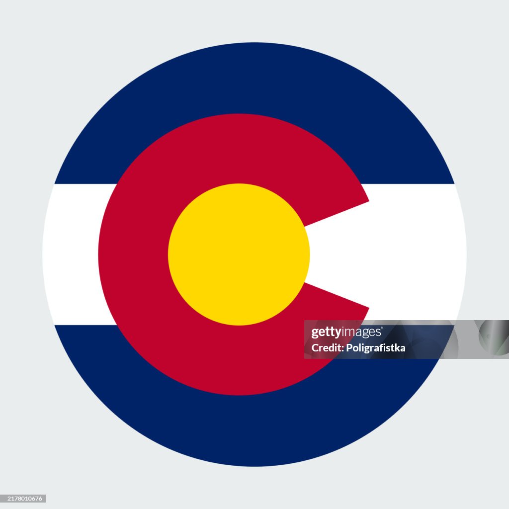 Colorado State Flag, vector circle icon