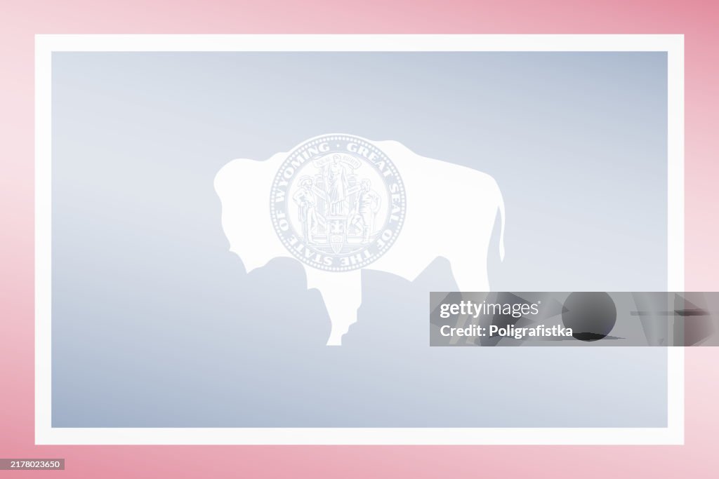 Wyoming State luce bandiera stilizzata trasparente - sfondo vettoriale