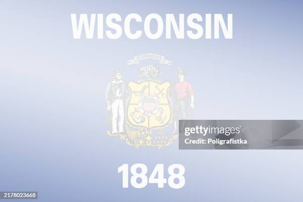 wisconsin state light transparent stylized flag - vector background - wisconsin state flag stock illustrations