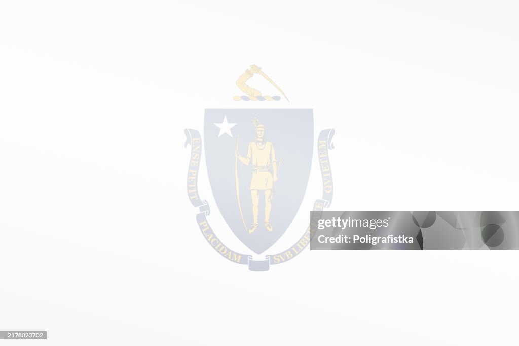 Massachusetts State light transparent stylized flag - vector background