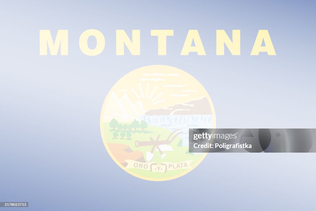 Montana State light transparent stylized flag - vector background