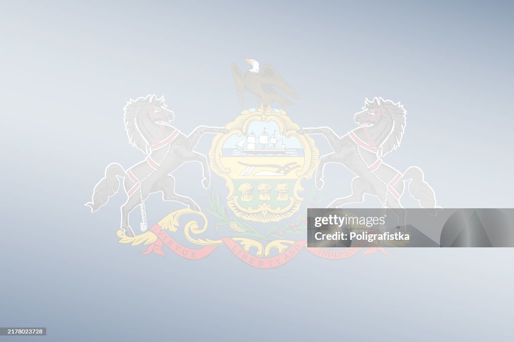 Pennsylvania State light transparent stylized flag - vector background