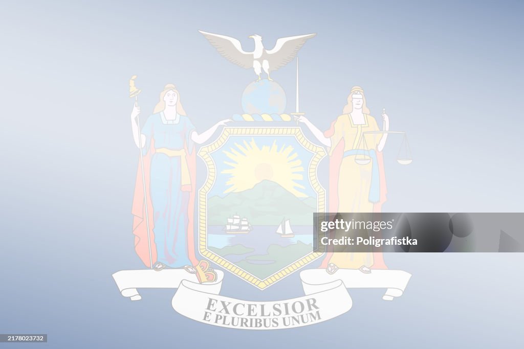 New York State light transparent stylized flag - vector background