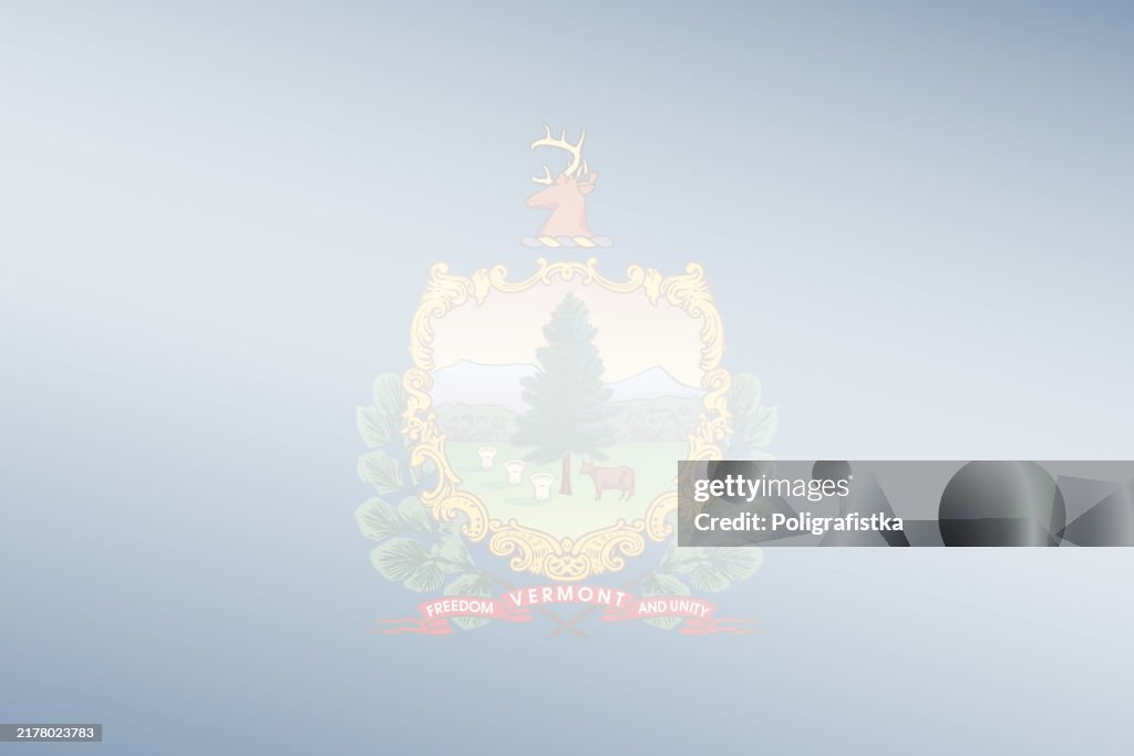 Vermont State light transparent stylized flag - vector background
