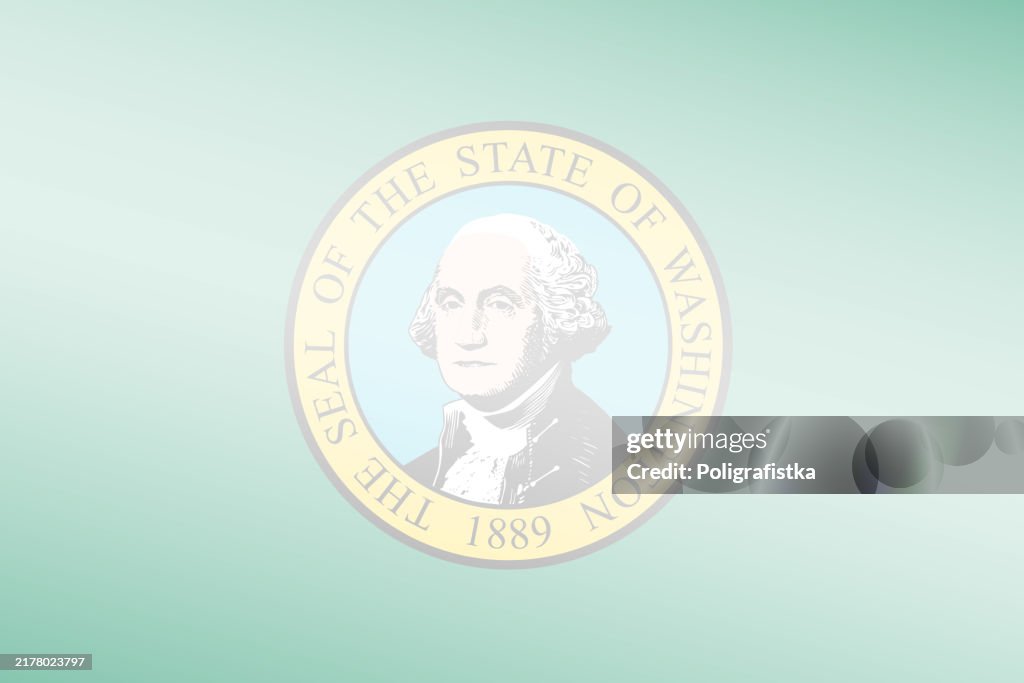 Washington State light transparent stylized flag - vector background