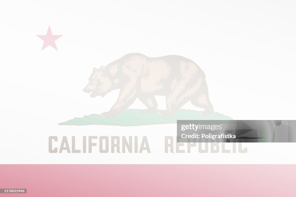 California State light transparent stylized flag - vector background