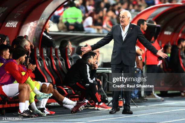 Jorge Fossati, Head Coach of Peru reacts during the FIFA World Cup 2026 South American Qualifier match between Peru and Uruguay at Estadio Nacional...