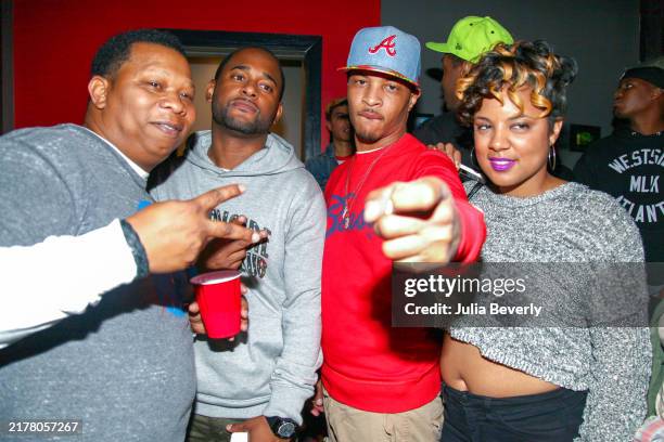 Producer Mannie Fresh , BMI's Byron Wright, rapper T.I. And publicist Tahira Wright attend the BMI Beat Summit at Terminal West on April 16, 2014 in...