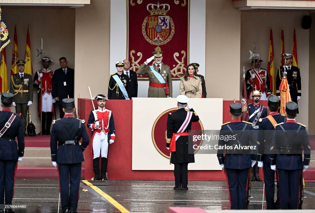 Spanish Royals Attend The National Day Military Parade 2024