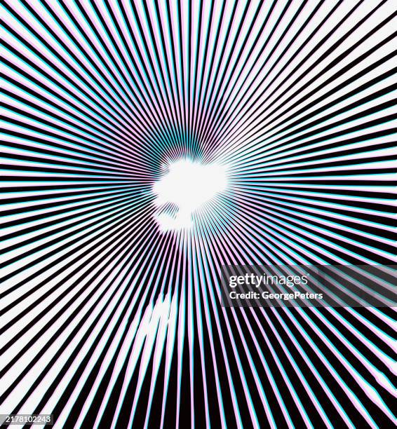 cloudscape background with sunbeams and glitch technique - puffy clouds sun rays stock illustrations