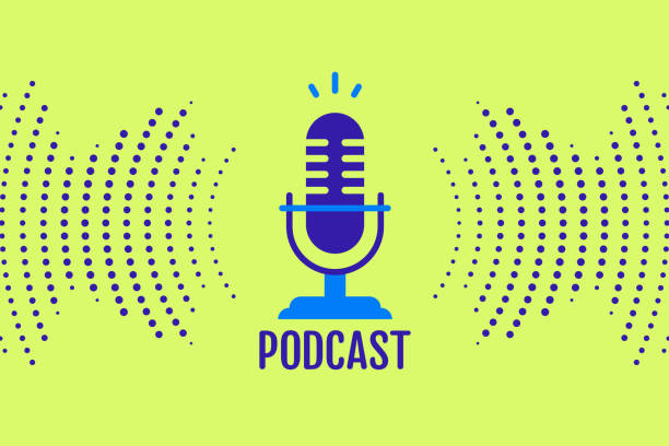 podcast symbol design element - podcasting stock illustrations