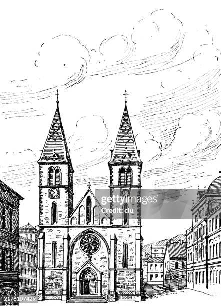 sarajevo domkirche - sarajevo stock illustrations
