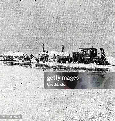 Unit Salt Train California Salt Train On The Surface Of Lake Salton High-Res Vector ...