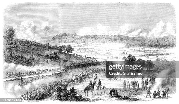 illustrations, cliparts, dessins animés et icônes de la bataille de gettysburg 1863 illustration - guerre de sécession