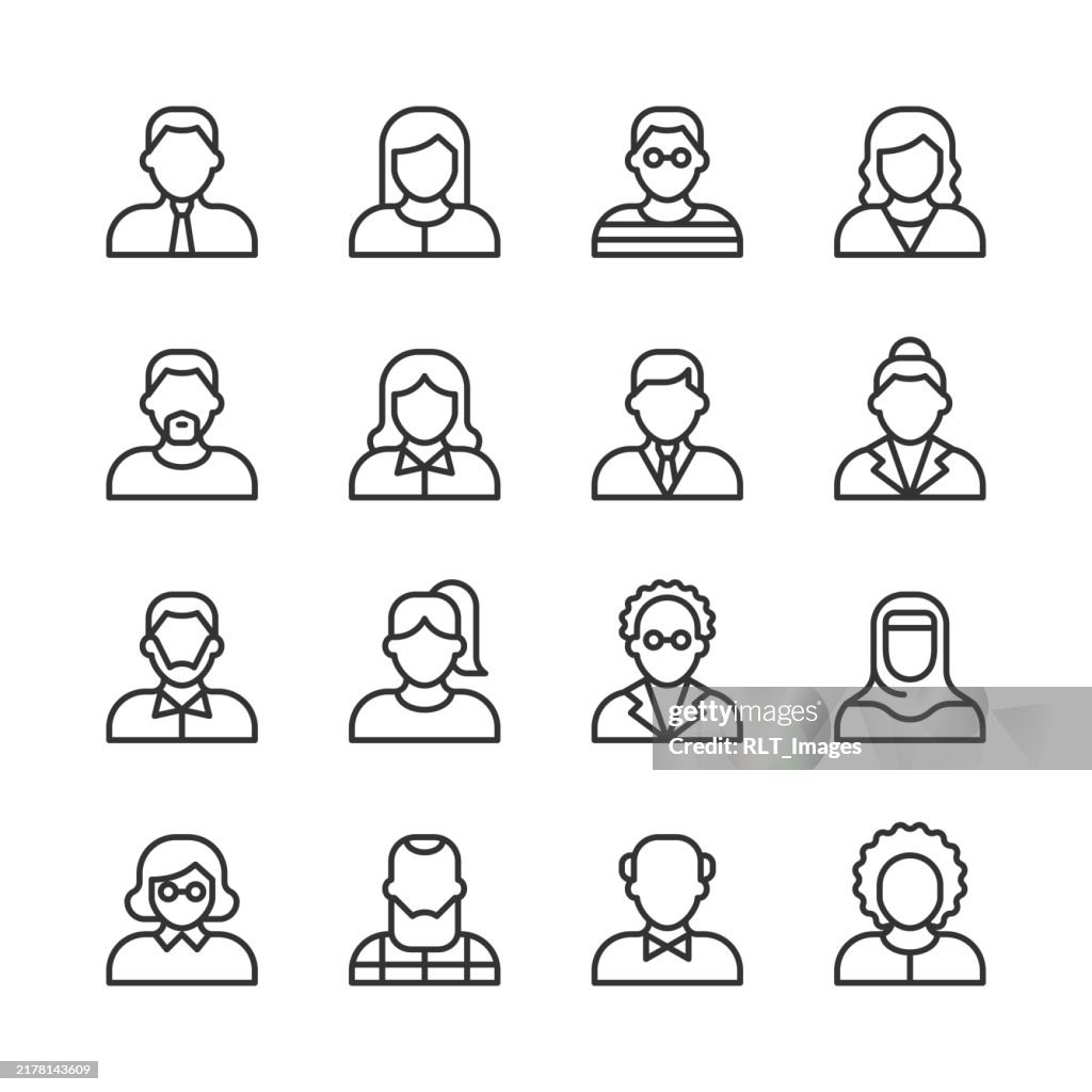 Avatar Icons — Monoline Series