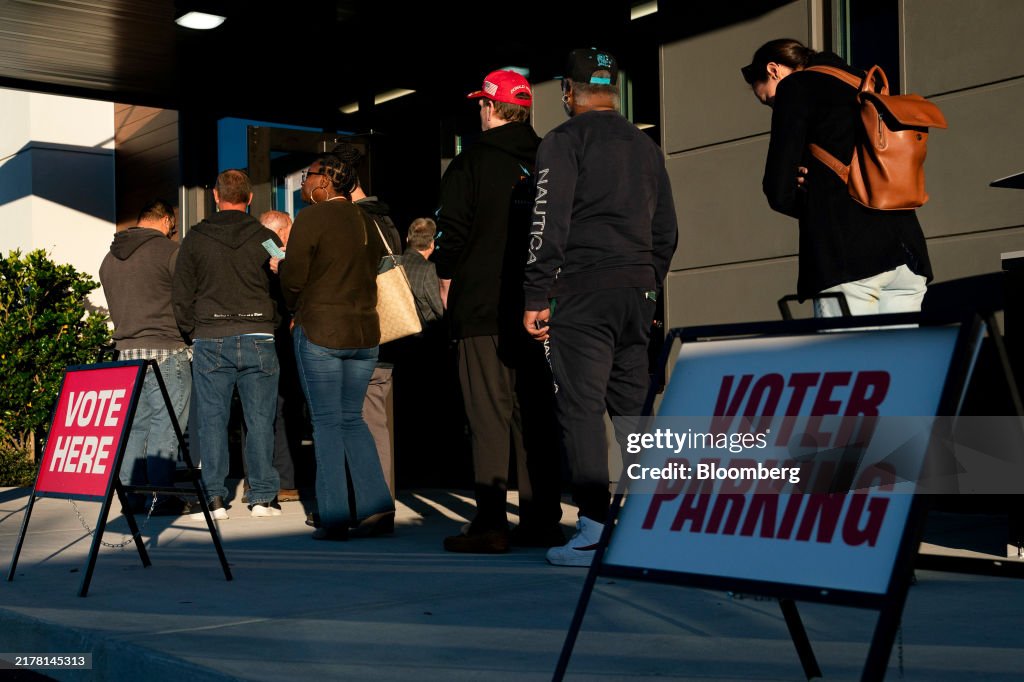 Residents Cast Ballots For US Presidential Election On First Day Of Early Voting In North Carolina