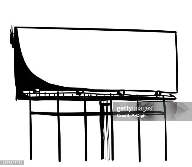 billboardhighwaysignthreesidesink - interstate highway stock illustrations