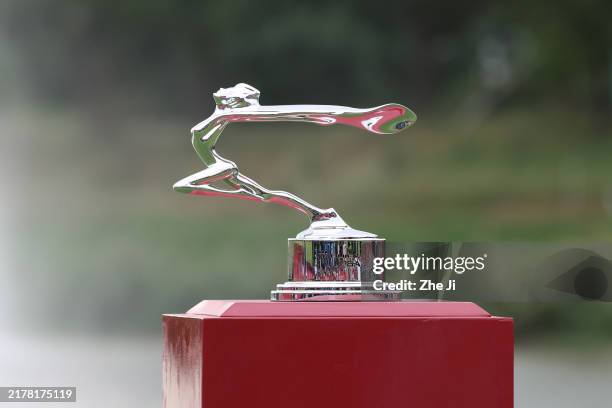 The Buick LPGA Shanghai trophy is on display during the final round of the Buick LPGA Shanghai 2024 at Qizhong Garden Golf Club on October 13, 2024...