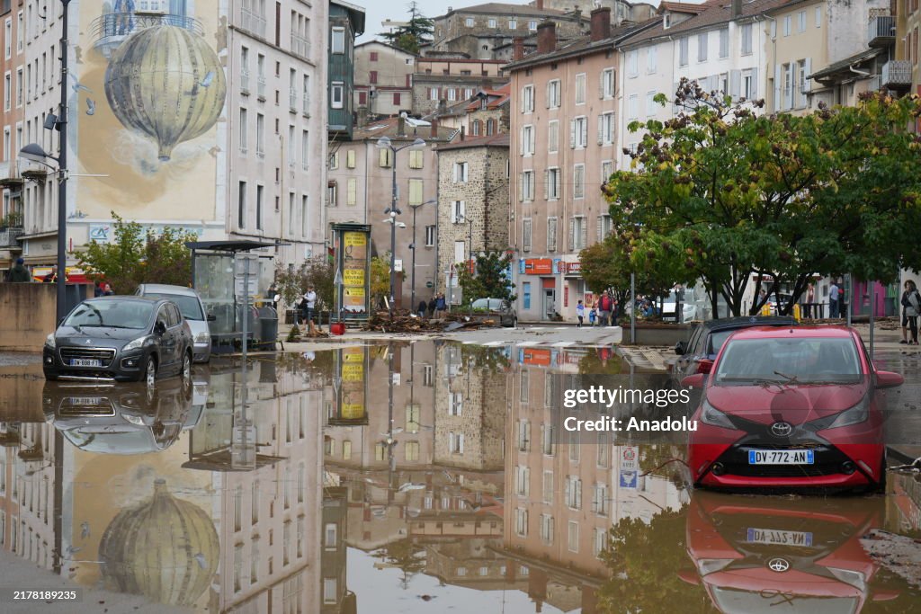 Storm Leslie caused damage in Annonay commune of France