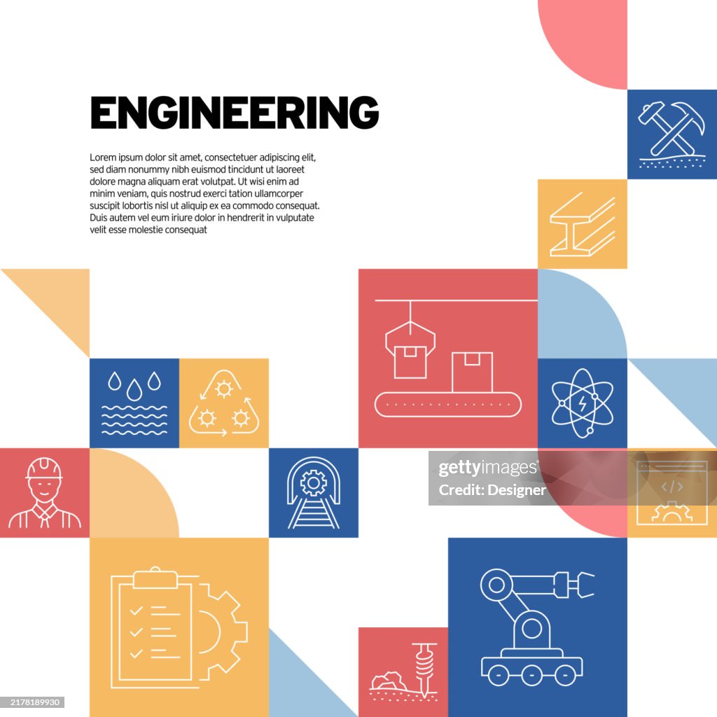 Engineering Related Vector Illustration Engineer Technology Technician ...