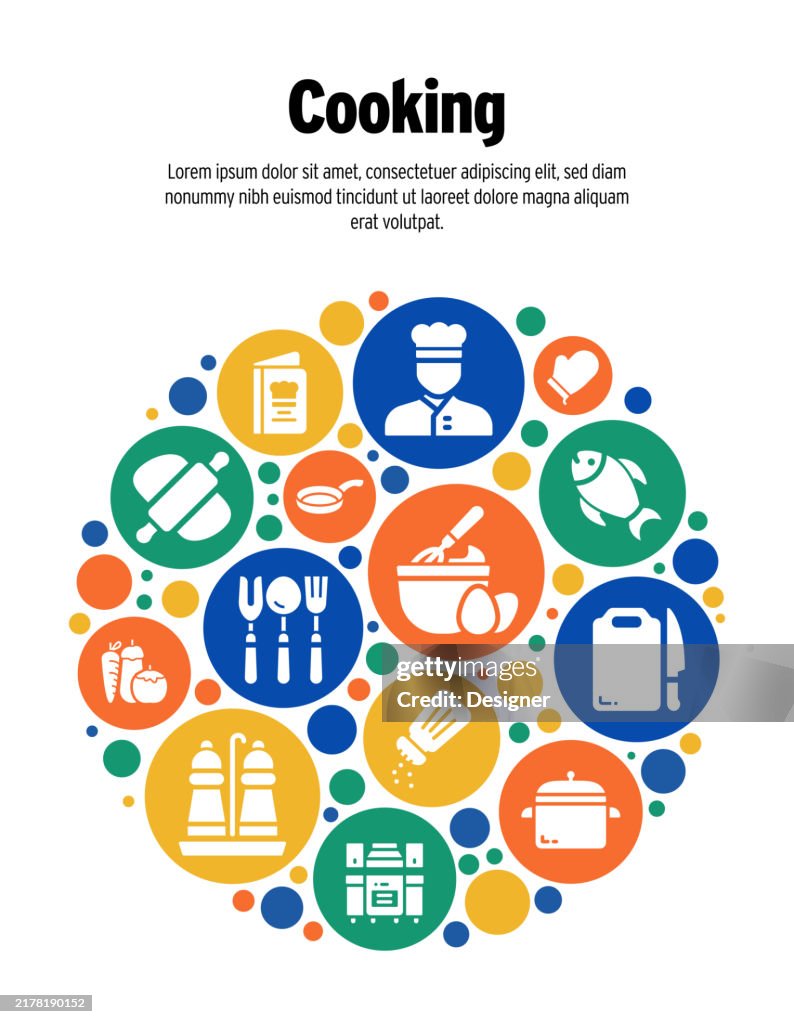 Cullinary Graphics Cooking Related Vector Illustration Receipt Kitchen Food Preparation ...